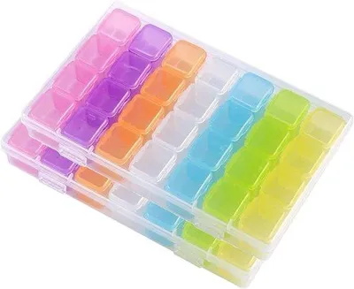 Obrázok produktu pre Malé úložné boxy na drobnosti, 28 priehradiek, ideálne pre kutilov, 6,7 × 4,3 cm