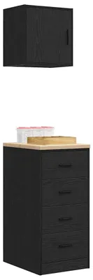 Produktbild von Garagenschränke 2 Stk. Schwarz Holzwerkstoff