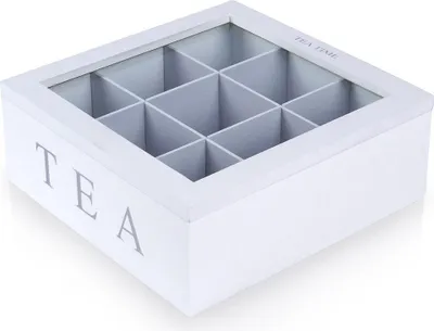 Immagine prodotto di Scatola porta tè con 9 scomparti e coperchio per preservare l'aroma