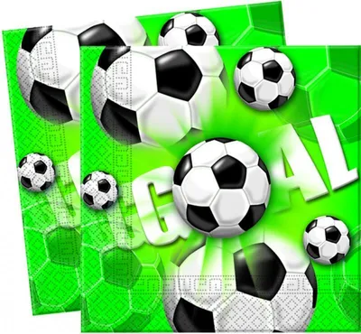 Produktbild von 20 Football Green Fußball Party Servietten 33x33cm Kinder Geburtstag Motto