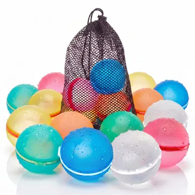 Produktbild von 12x PRECORN Wasserbomben – Wiederverwendbar, selbstschließend, in 1 Sek. befüllt, weiche Splash-Bälle für Kinder & Erwachsene, Sommer, Pool & Strand