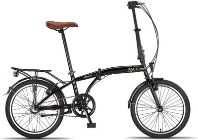 Produktbild von PACTO ELEVEN - 20 Zoll Hochwertiges Faltfahrrad Stahlrahmen, Shimano Nexus 3 Nabenschaltung, Faltbares City bike Hollandrad Klapprad Faltrad Schwarz