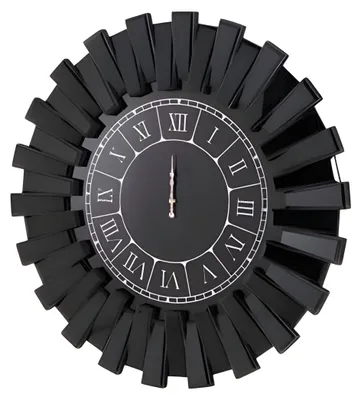 Image de Horloge murale en bois noir moderne, design élégant