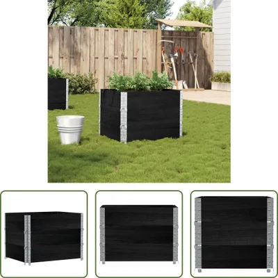 Produktbild von The Living Store Pflanzkasten Schwarz 80x60 cm Massivholz Kiefer