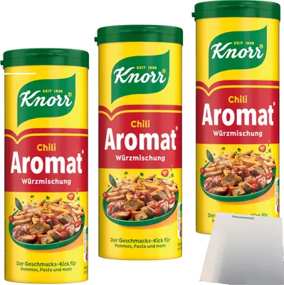 Produktbild von Knorr Aromat Würzmischung Chili 3er Pack (3x90g Streuer) + usy Block