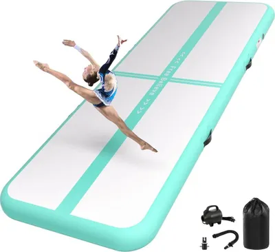 Produktbild von Aufblasbare Turnmatte, 2-6 m – 10/15 cm dick – Gymnastikmatte mit 600-W-Elektropumpe – für Fitness, Yoga und zu Hause