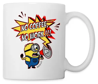 Produktbild von Spreadshirt Minions No Coffee No Work Despicable Me Tasse, One size, Weiß