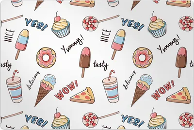 Produktbild von Küchenmatte 150x225 cm Vinylmatte Bodenmatte Dekoration - Eiscreme Pizza Donut