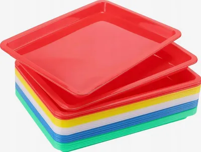 Produktbild von Set Tablett 20 Stück 34x25x2,6 cm Kunststoff mehrfarbig stapelbar