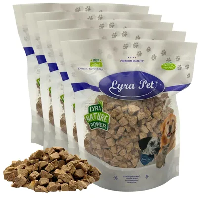 Produktbild von 1 kg (5 x 200 g) Lyra Pet® Entenleberwürfel gefriergetrocknet