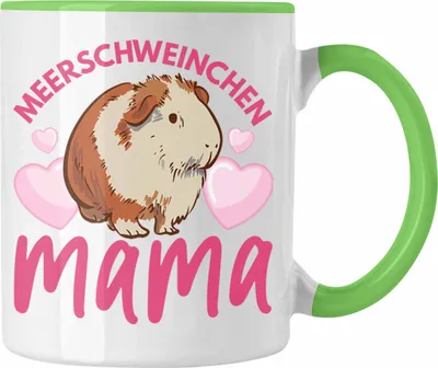Produktbild von Trendation - Meerschweinchen Mama Tasse Geschenk Spruch Mädchen Muttertag (Grün)