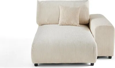 Image de Lisa Design Garance - module d'assise méridienne droit - en velours côtelé , Beige