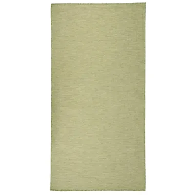 Image de Tapis à tissage plat d'extérieur 100x200 cm Vert