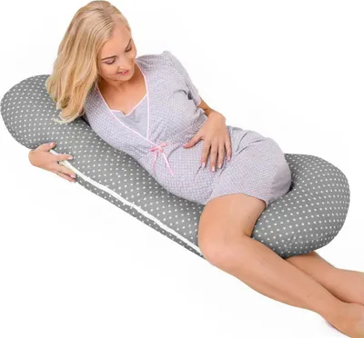 Immagine prodotto di Cuscino per la gravidanza tipo C per chi dorme di lato e allatta - Papavero grigio