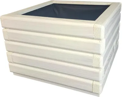 Produktbild von HolzGarden Pflanzkübel Holz 40x30x40 cm Imprägniert Farbe Weiss Wetterfest Blumenkasten Blumentopf Balkon Garten Pflanzkasten 29l