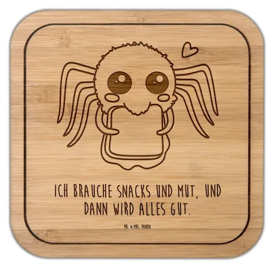 Produktbild von Mr. & Mrs. Panda Tischuntersetzer Spinne Agathe Sandwich - Transparent - Geschenk, Alles Wird gut, gläseruntersetzer, Lebensfreude, Videos, Hunger, Hungrig, Coaster, Mut