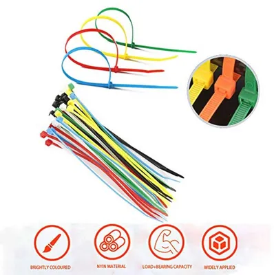 180 Stück Nylon Kabelbinder in 6 Farben - 300mm x 3,6mm