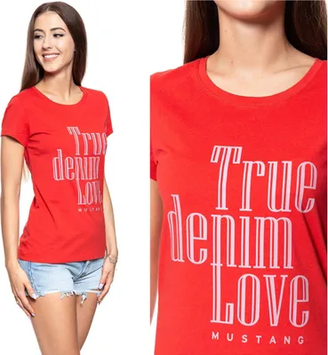 Produktbild von MUSTANG Damen, T-Shirt ALEXIA C PRINT, S, Rot, sport, tshirt, shirt
