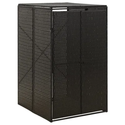 Produktbild von Mülltonnenbox für 1 Tonne Schwarz 70x80x117 cm Poly Rattan