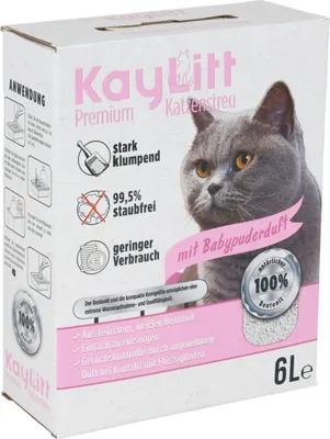 Produktbild von KayLitt Katzenstreu 6L (5,2 kg) duftend Klumpstreu Haustierstreu Einstreu Streu Haustier