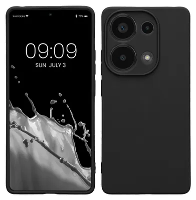 Produktbild von kwmobile Handyhülle für Xiaomi Redmi Note 13 Pro 4G Hülle - weiches Handy Silikon Case - Schutzhülle Cover - Schwarz matt