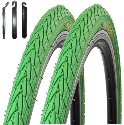 Produktbild von 2 x Roverstone Fahrradreifen 28 x 1,40 (37-622) Grün inkl. Reifenheber