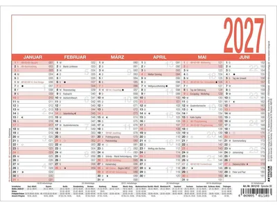 Produktbild von Arbeitstagekalender 904 A5 21x14,8cm 2027