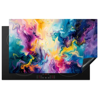 Obrázek produktu pro KitchenYeah® Kryt varné desky barvy - barevné - abstraktní, 85x52cm, dekorace do kuchyně, keramický kryt varné desky, krycí deska na varnou desku