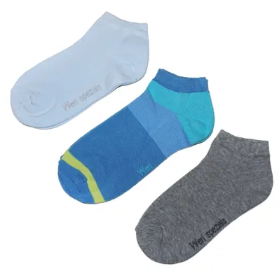 Produktbild von Kinder Sneaker Socken 3-er Pack aus Baumwolle Sport Modern Jeans Größe 23-26