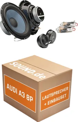 Produktbild von Lautsprecher Boxen Einbaupaket vorne Gladen Alpha165G2 passend für Audi A3 8P + 4/5 türig | 2x Tief-Mitteltöner 2x Hochtöner 2x Frequenzweiche