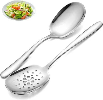 Produktbild von Löffel – Set aus 2 Stück – 21 x 6 cm – Edelstahl – Spülmaschinenfest