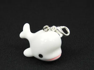 Produktbild von Walfisch Charm Zipper Pull Anhänger Miniblings Wal Pottwal Meerestier Kind weiß