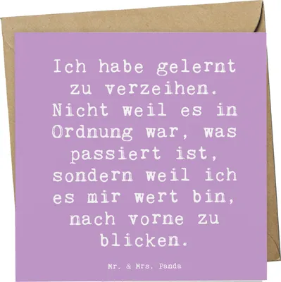Produktbild von Mr. & Mrs. Panda Grußkarte Spruch Vergebung und Neubeginn - Lavendeltraum - Geschenk, Stimmungen, Liebe, Klappkarte, Gefühl, Gefühle, Motivation, Zitat, Versöhnung