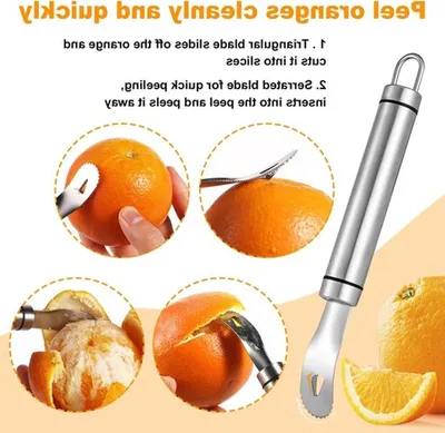 Citrusöffner und Citruspeeler Set aus Edelstahl - Praktische Küchenaccessoires für Zitronen, Grapefruits und Drachenfrucht