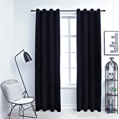 Zdjęcie produktu dla Vidaxl Vorhang Blackout mit Ringen 2 ST 140x245 cm Samt schwarz