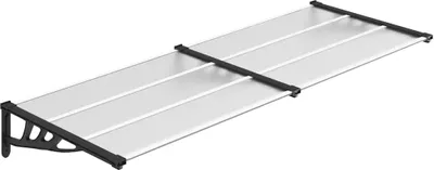 Produktbild von vidaXL Türvordach Schwarz und Transparent 239x90 cm Polycarbonat