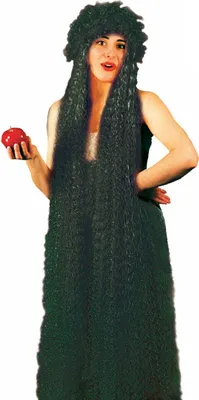 Produktbild von Extralange Locken-Perücke "Lady Godiva" (schwarz)