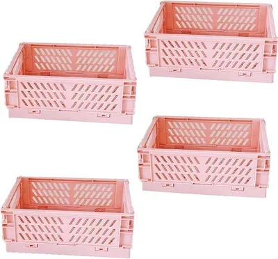 Image de Boîte à couvercle rabattable en plastique rose, 20 x 15 x 9 cm, pour chambre d'enfant