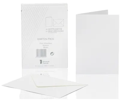 Produktbild von Rössler Papier 21001001 Kartenpackung - A6/C6, 10/10 Stück, weiß