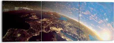 Produktbild von Bild auf Leinwand - Leinwandbild - Kosmos Erde - 150x50cm - Wand Bild - Wanddeko - Wandbilder - Leinwanddruck - Bilder - Kunstdruck - Wanddekoration - Leinwand bilder - Wandkunst - CA150x50-3809