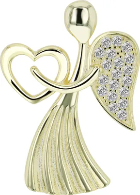 Produktbild von 925/- Echt Silber Anhänger Engel "Alexia" mit Zirkonia, vergoldet oder rhodiniert