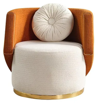 Produktbild von Stilvoller Designersessel Stoffsessel in Weiß Hochwertige Wohnzimmermöbel