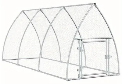 Zdjęcie produktu dla Klatka dla kur i budka dla kur wykonane ze stali ocynkowanej, odporne na warunki atmosferyczne, o wymiarach 300x105x120 cm, solidne