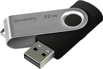 Zdjęcie produktu dla Goodram UTS2, 32 GB, USB Typu-A, 2.0, 20 MB/s, Obrotowy, Czarny