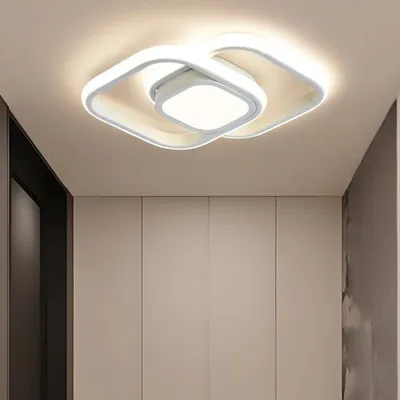 Produktbild von LED Deckenleuchte 24W Weiß Deckenlampe 4000K 2000LM Neutralweiß Quadratisch Lampe für Küche Balkon Flur Schlafzimmer Keller Ø32CM