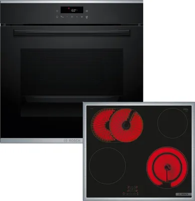 Produktbild von Bosch Einbau-Backofen-Set, HBA271BB3 + PKN645BA2E, Einbau-Backofen, Elektro-Kochfeld HBD471FH63