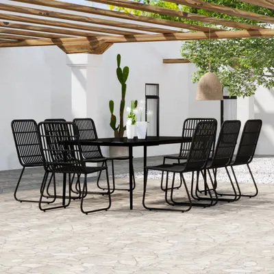 Zdjęcie produktu dla Maison Exclusive - 9-częściowy zestaw mebli ogrodowych, czarny