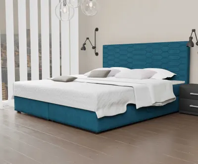 Produktbild von Boxspringbett Schlafzimmerbett OMERO 140x200cm Stoff Petrolblau inkl. Bettkasten