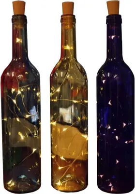 Produktbild von Dekorative Flasche mit blauen LED-Leuchten - batteriebetrieben