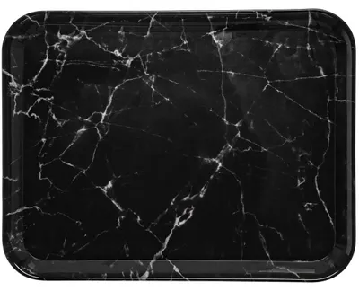 Produktbild von 5Five Tablett/Serviertablett Marmor - Melamin - schwarz -33 x 43 cm